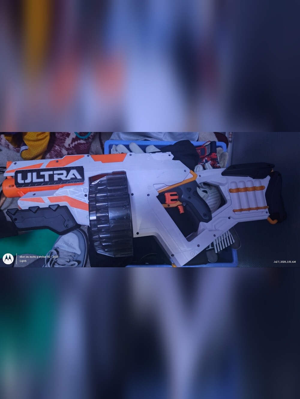 Nerf White and Orange Ultra Dart Blaster
